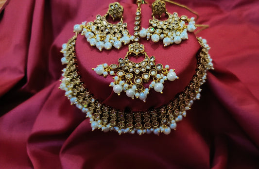 AD Necklace with Chutti and Earrings